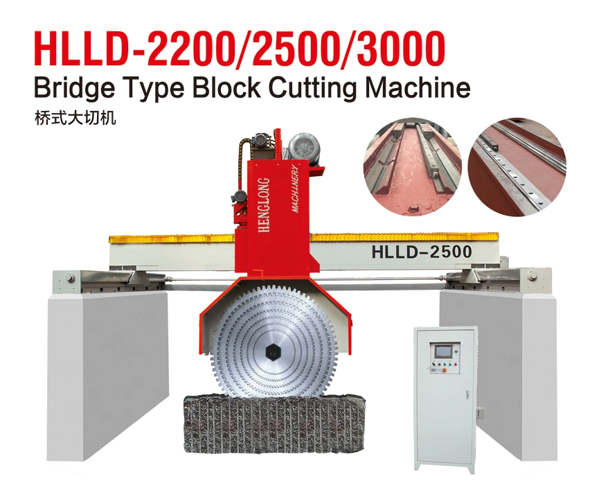 Hlld-2500 Henglong Hydraulic Lifting Automatic Slicing Marble Block Bridge Cutting Machine